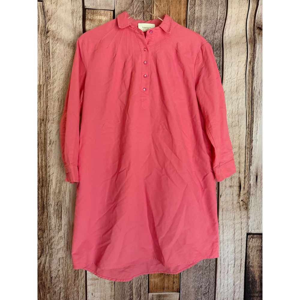 Pomander Place Polly Shirt Dress Tuckernuck Preppy Coastal Coral Pink Size Small